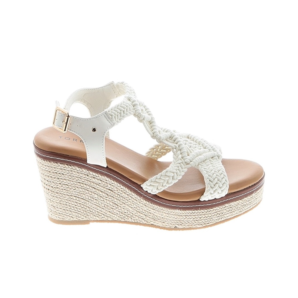 Torrid Cream Braided Wedge Sandals